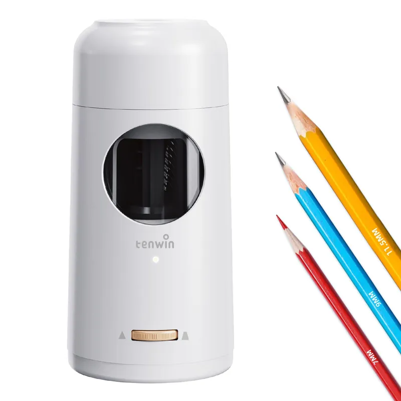 Rechargeable Electric Pencil Sharpener, Fully Automatic Pencil Sharpener for 7-11.5mm Jumbo Pencils, Silver