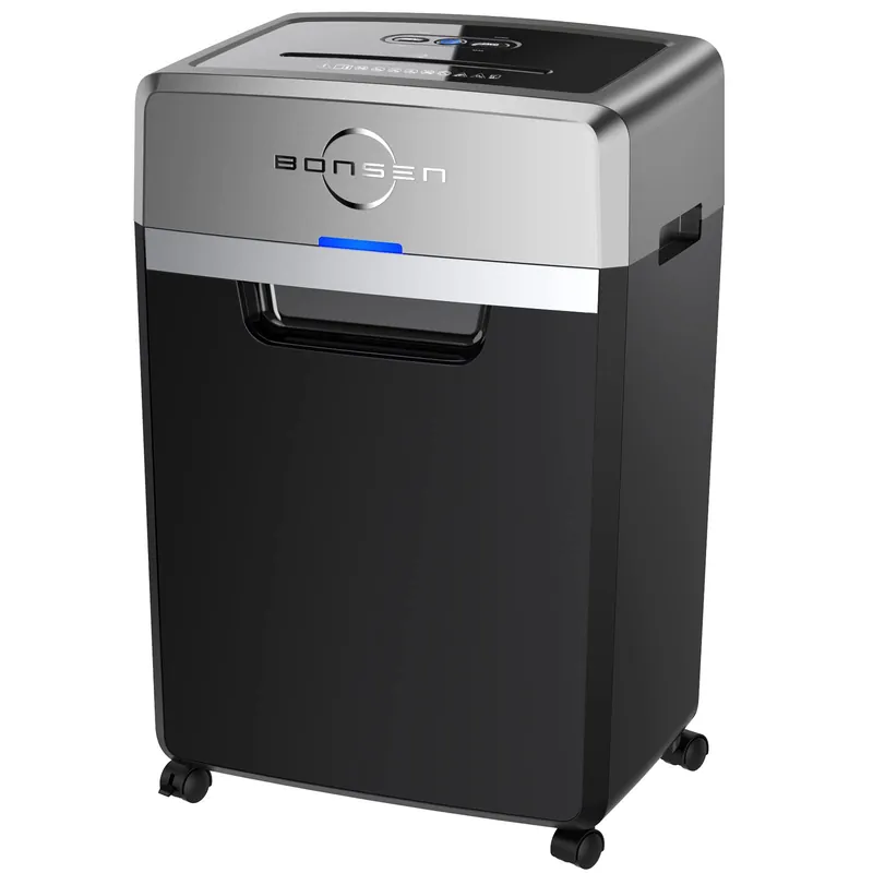 Heavy Duty Paper Shredder, 24-Sheet Cross-Cut Shredder, 40-Min Continuous Running Time, Commercial Grade Shredder for Office, 9-Gallon Big Basket, 55dB Super Quiet, P-4 High Security (S3105)