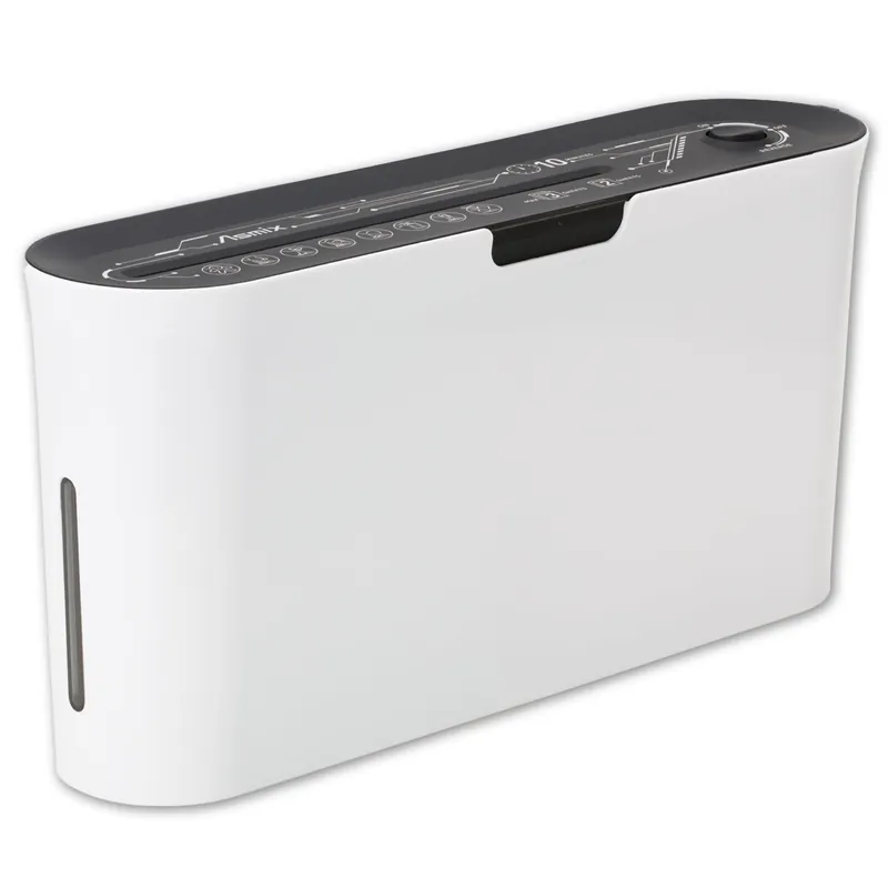 B08W Paper Shredder for Home use Office, White Compact Design, 2 Sheet Crosscut Paper, 10 Mins Running Time 14.7" × 7.2" × 3.7"