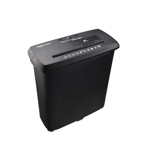 8-Sheet Strip Cut Paper, CD, and Credit Card Shredder, 3.4 gallons, Black