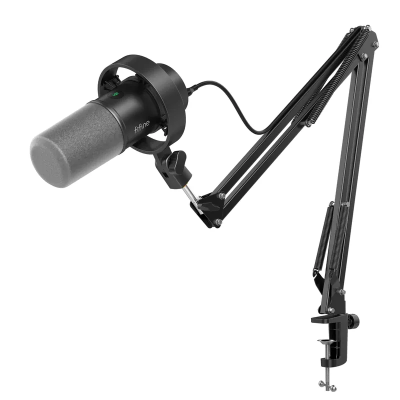 K688 Podcast Microphone Kit, USB/XLR Dynamic Microphone with Boom Arm for PC/XLR Mixer, Gaming Mic with Mute Button, Headphone Jack for Vocal, Voice-Over, Streaming, Music Recording -K688CT