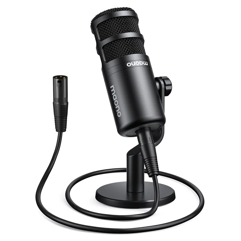 XLR Podcast Microphone, Cardioid Studio Dynamic Mic for Vocal Recording, Streaming, Voice-Over, Voice Isolation Technology, Metal Mic, Works for Audio Interface, Mixer, Sound Card-PD100