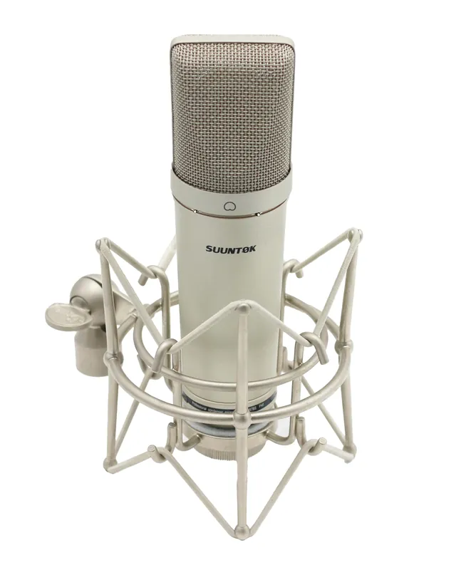 XLR Microphone, Professional Condenser Microphone with 34mm Large Diaphragm, Cardioid Studio Recording Mic Computer Gaming PC TM87KB Mic Kit for Singing, Podcasting, YouTube - Champagne
