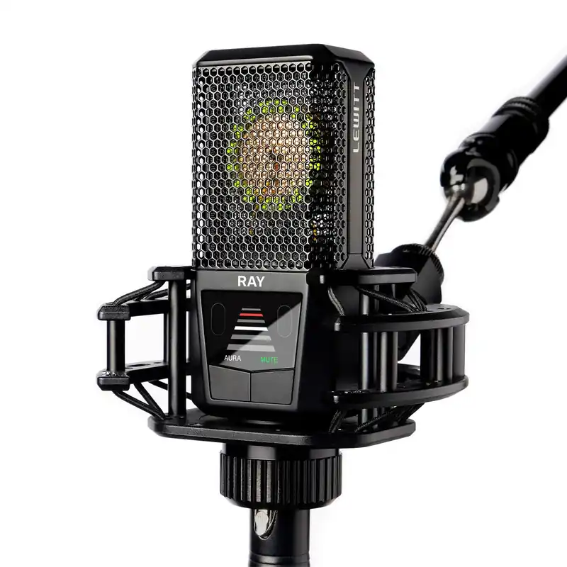 RAY Microphone with Autofocus for Your Voice - Mute by Distance and Mute Button - for Podcasts, Streaming, Content and Music in Studio Quality - 1" Studio Condenser Capsule
