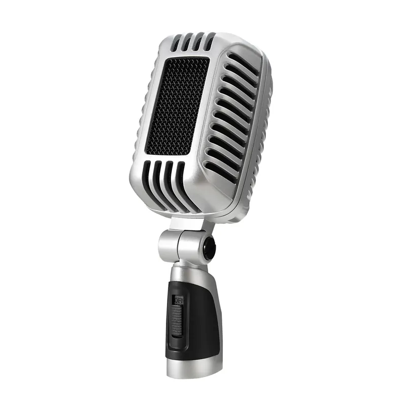 CLM-101 Classic Retro Dynamic Vocal Microphone - Old Vintage Style Supercardioid XLR Mic - Universal Stand Compatible - Live Performance, Studio Recording, Podcast w/Dual Capsules