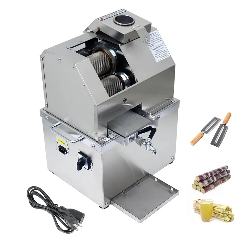 Electric Sugar Cane Press Juicer Machine 110V Sugarcane Juice Extractor with 3 Rollers for Sugarcane Ginger Sweet Sorghum Juicing Extractor Pressing