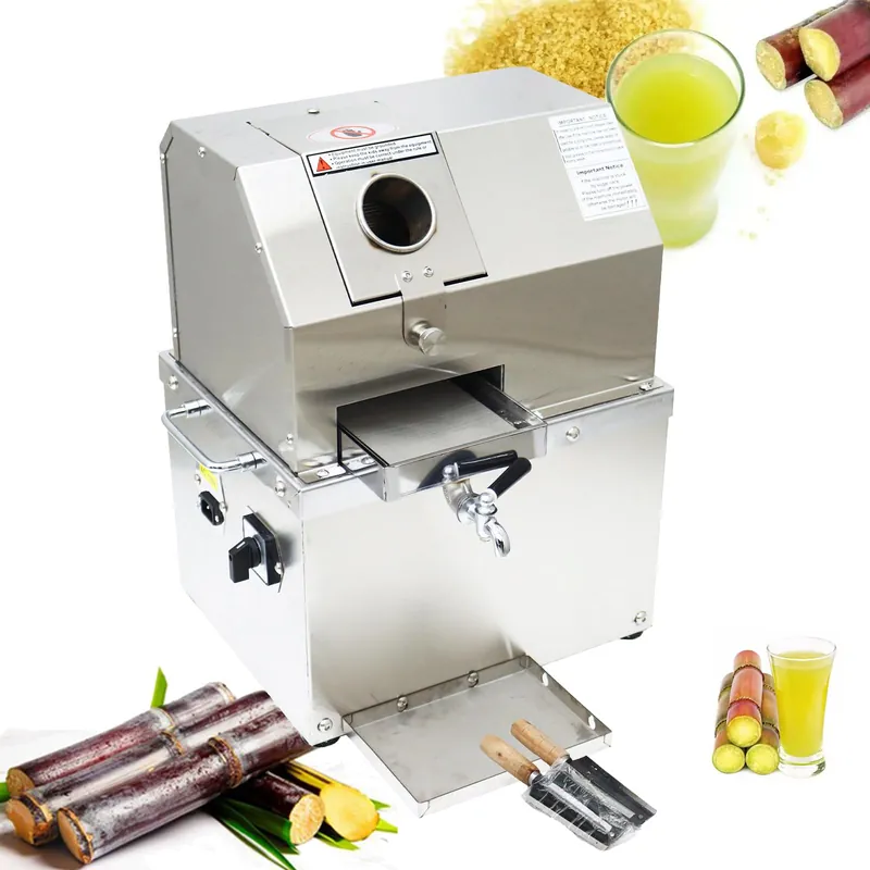 Electric Sugarcane Juicer, Sugar Cane Press Extractor, Stainless Steel 3 Rollers, Detachable Top Cover, Sugarcane Juice Squeezing Machine for Commercial & Home 110V 800W