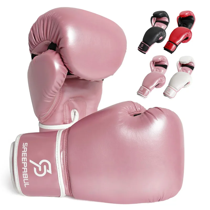 SAEEPABUL S200 Boxing Gloves for Men and Women Suitable for Boxing Kickboxing Mixed Martial Arts Maui Thai MMA Heavy Bag Fighting Training Pink, 8oz