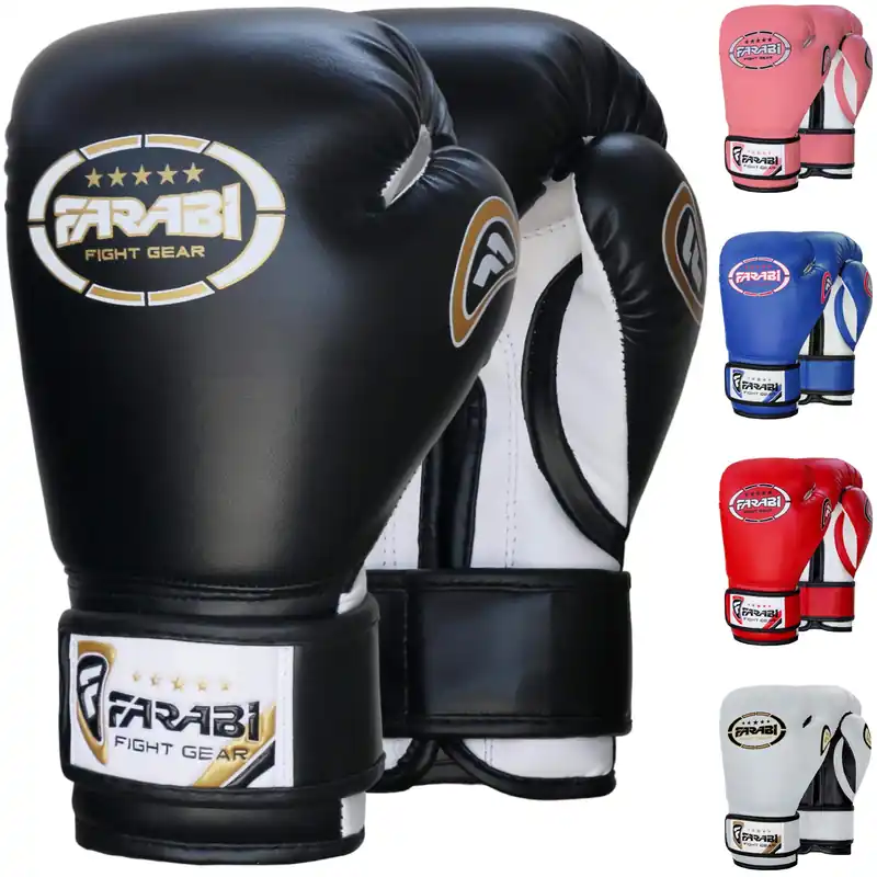 Farabi Sports Kids Boxing Gloves 4, 6, 8-oz Boxing Gloves for Kids Junior Boxing Gloves Youth Boxing Gloves Boys and Girls Boxing Training Gloves for MMA Muay Thai & Punching Bag (Black, 8-oz)