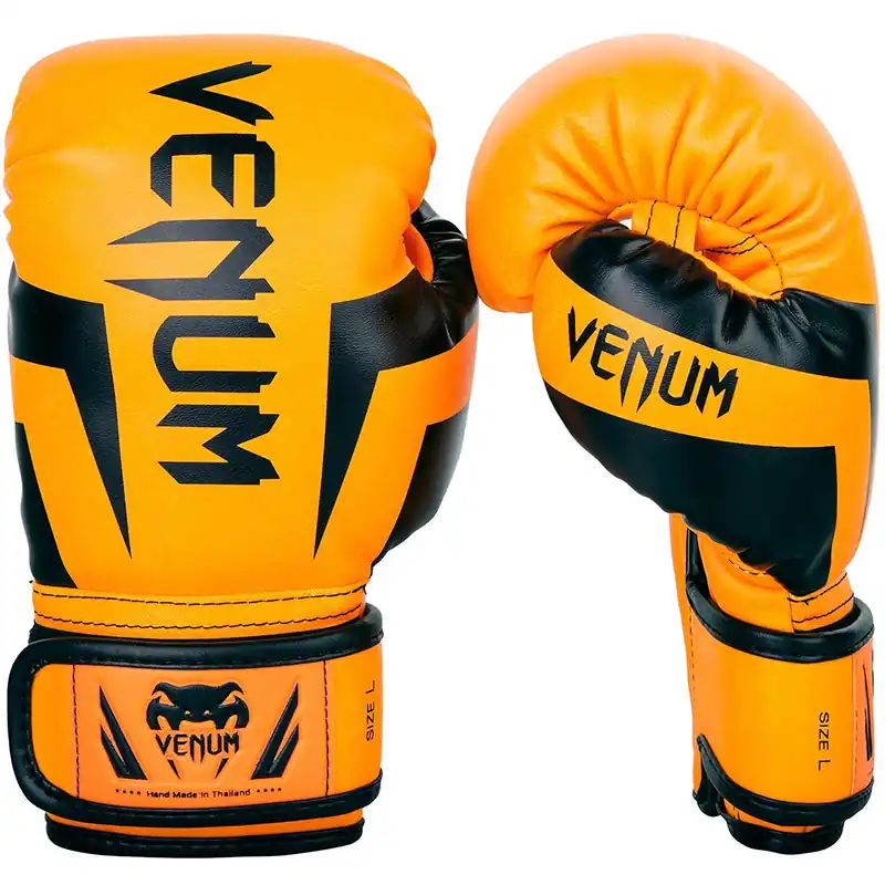 Venum Kids Elite Boxing Gloves, Neo Orange, Large (9-11 Years)