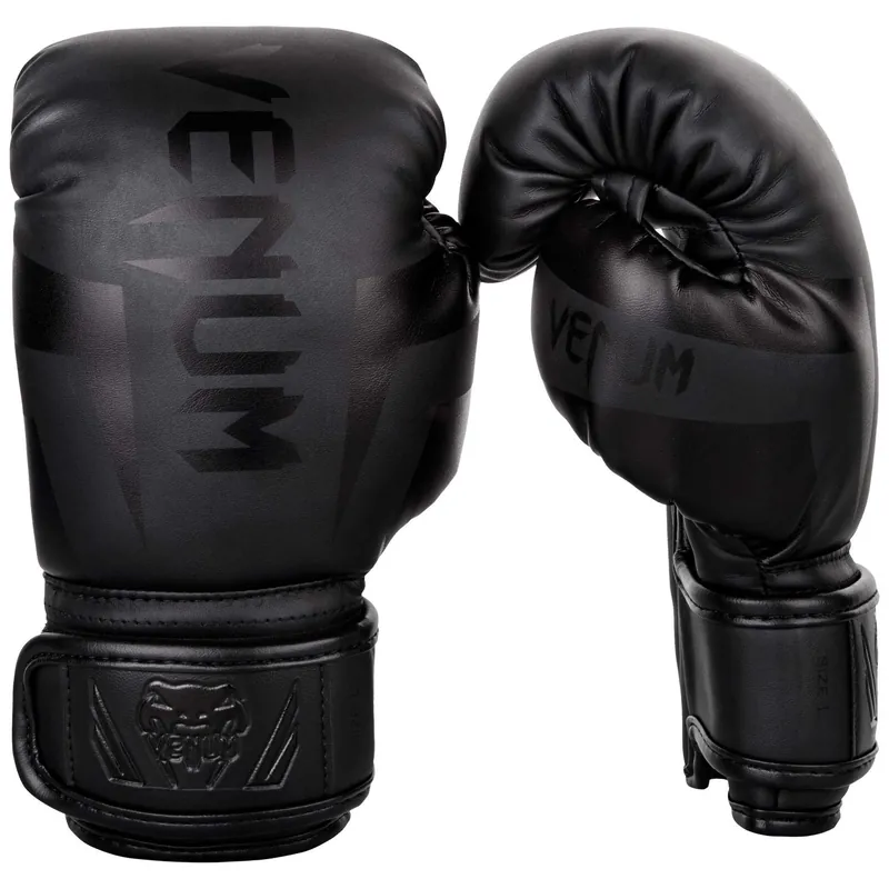 Venum Kids Elite Boxing Gloves-Matte/Black