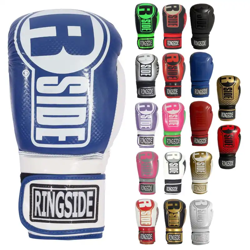 Ringside Apex Bag Gloves, IMF-Tech Boxing Gloves with Secure Wrist Support, Synthetic Boxing Gloves for Men and Women, Blue and White, L/XL