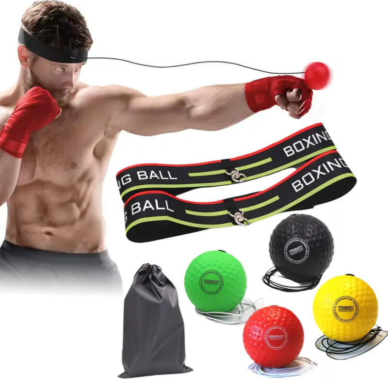 Boxing Reflex Ball Headband Set, Boxing Reflex Ball for Adjustable Headband Reflex Ball Set for Novice Improving Speed Hand Eye Coordination Training