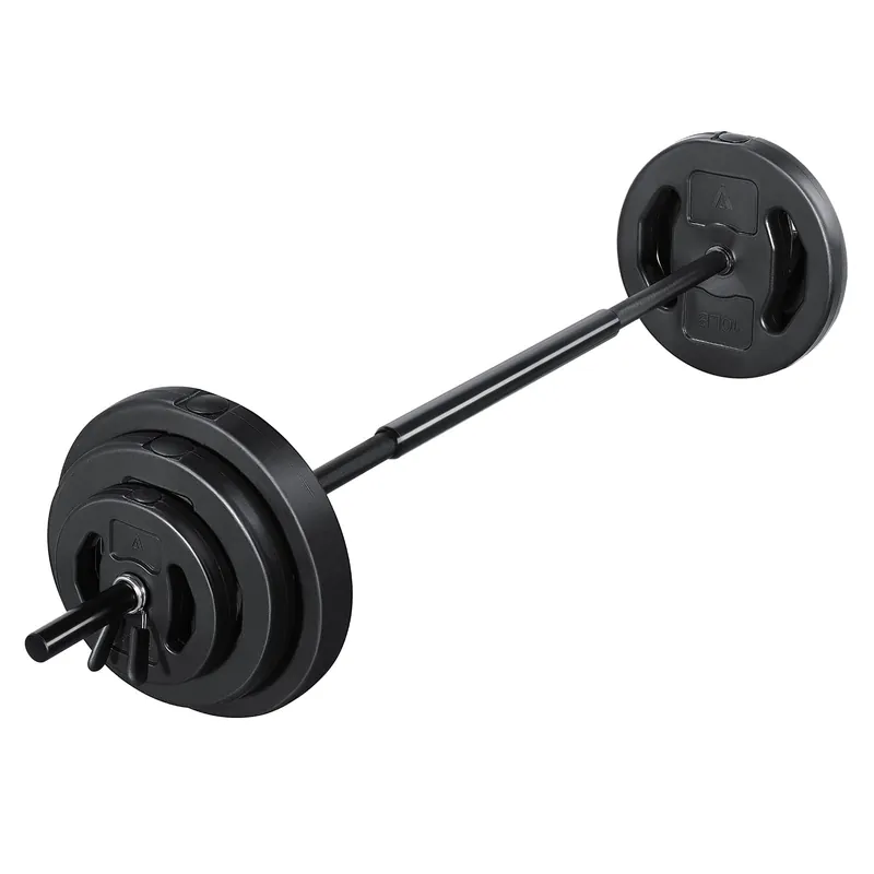 AboveGenius Barbell Weight Set for Lifting, 45 LB Weight Bar Set with Adjustable Free Weights for Workout Bar for Exercise Build Muscle in Home Gym