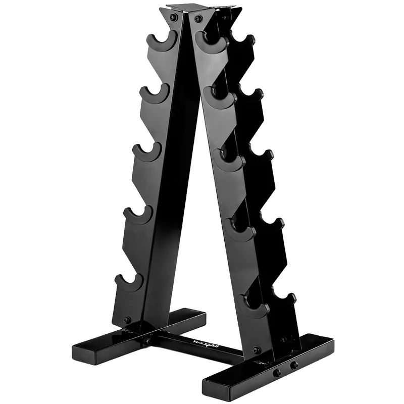 Metal A Frame Dumbbell Weight Rack 5 Tiers Carbon