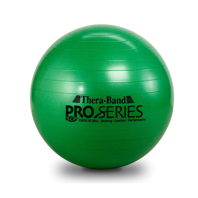 THERABAND Exercise Ball, Professional Series Stability Ball with 65 cm Diameter for Athletes 5‘7" to 6‘1" Tall, Slow Deflate Fitness Ball for Improved Posture, Balance, Yoga, Pilates, Core, Green