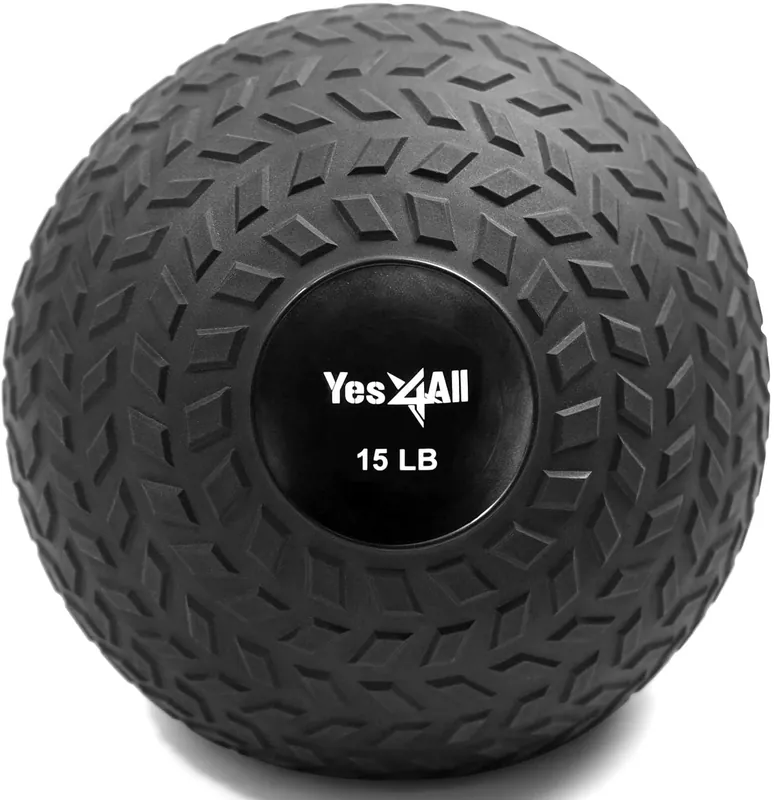 Yes4All Slam Balls, 10-40lb Medicine Ball Weight, Durable PVC Sand Filled Workout Dynamic Medicine Ball for Core Strengthen