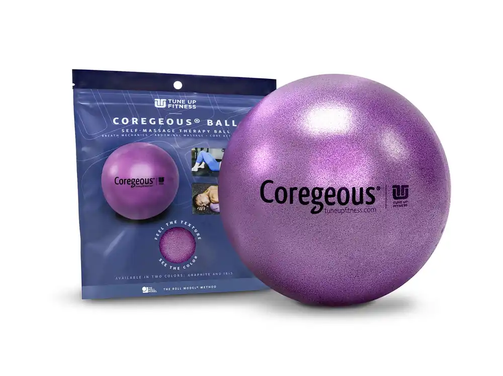 Tune Up Fitness – Coregeous Ball Psoas Release Tool, Abdominal, Belly & Lower Back Release Core Ball, Exercise Ball for Low Back, Stress & Digestive Relief, Improved Breathing & Sleep (Iris)
