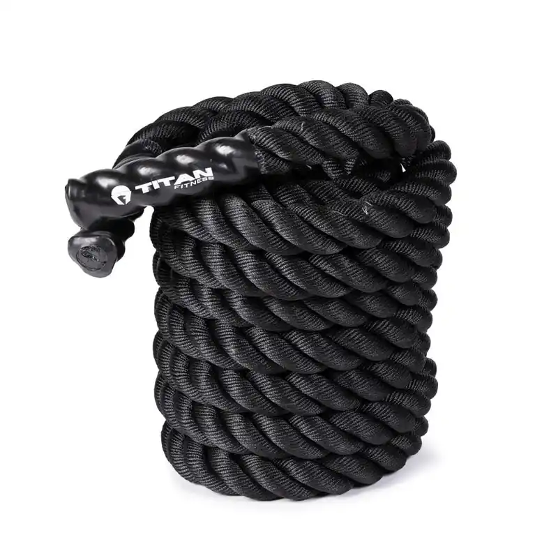 Titan Fitness Battle Rope 40ft x 2in, Poly Dacron Heavy Rope for Home Gym Conditioning Workouts, Cross-Train, Strength Training Exercises