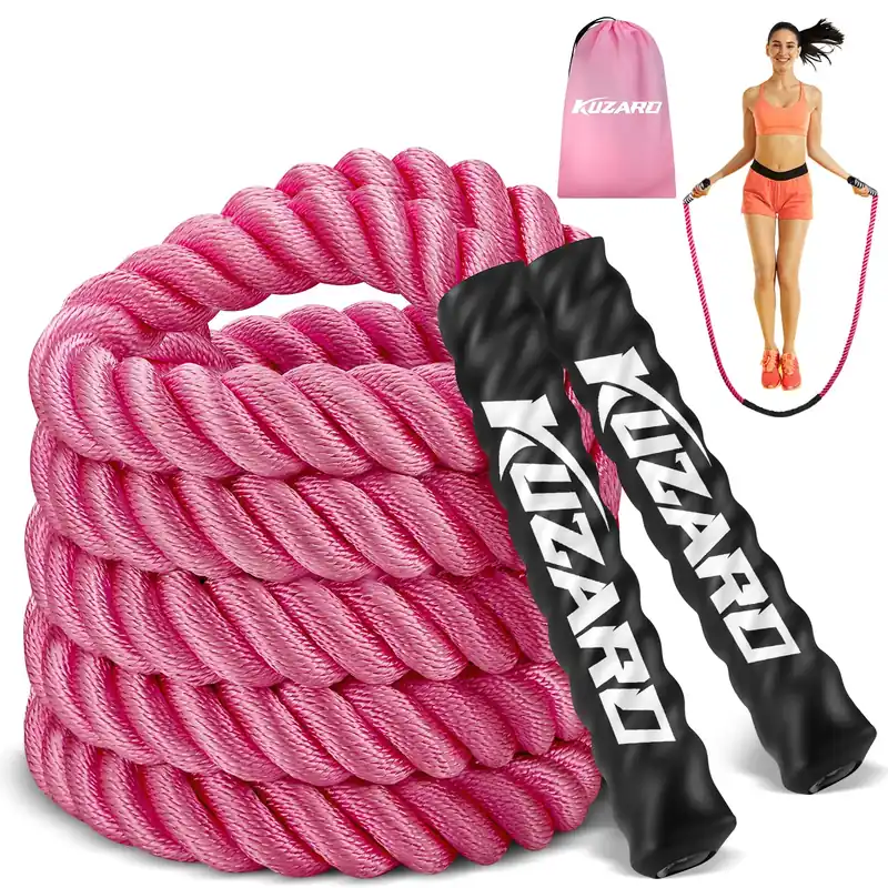 Jump Rope, Weighted Jump Rope for Women, 1.5LB Adult Skipping Rope for Fitness, Home Gym Workout Equipment, Heavy Exercise Jumpropes for Weight Loss, Shape body, Strength Training, Total Body Workout