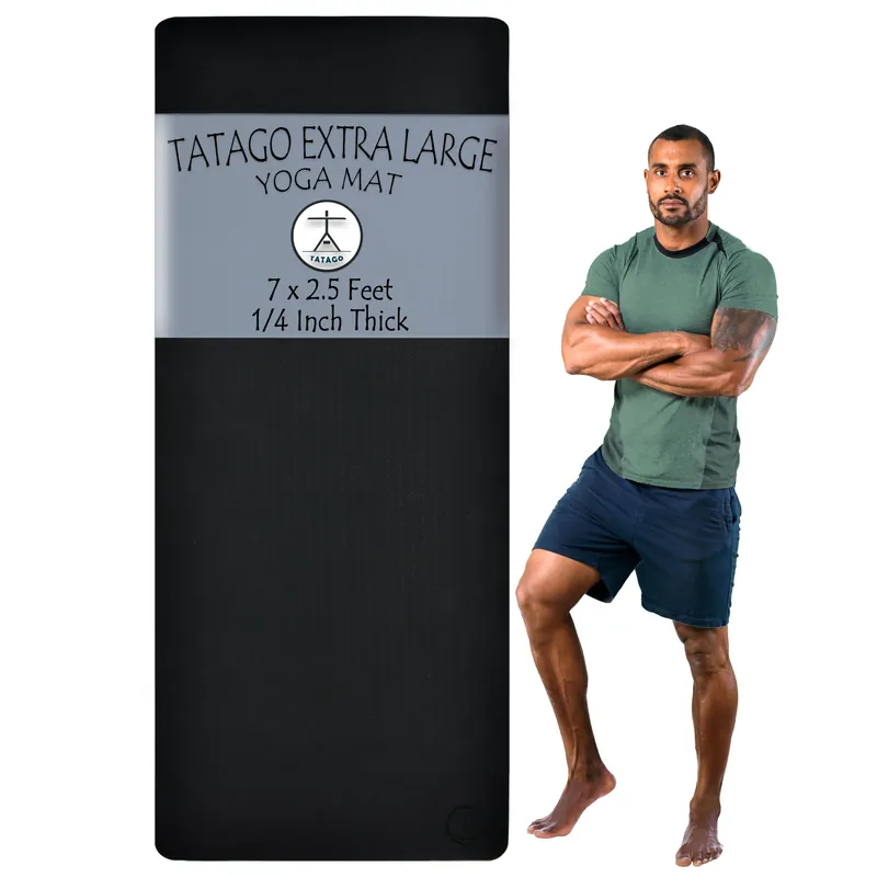 Tatago Extra Large Yoga Mat Thick Extra Wide and Long. Premium 7 Foot XL Yoga Mat for Men & Women That Also Makes a Great Stretching Mat- Wonderful Big Yoga Mat or Workout Mat for Men & Women! (84 x 30 x 1/4")
