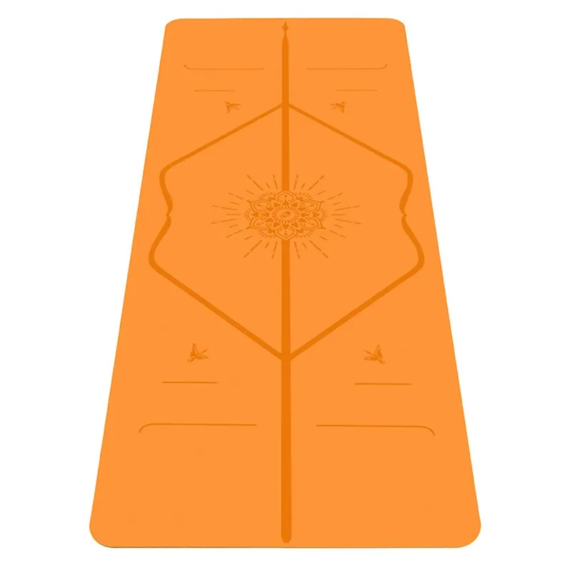 Liforme Gratitude Yoga Mat - Patented Alignment System, Warrior-like Grip, Non-slip, Eco-friendly, sweat-resistant, Long, Wide and Thick - Gratitude Special Edition (Orange)