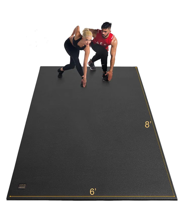 GXMMAT Extra Large Exercise Mat 16‘x6‘/12‘x6‘/10‘x6‘/8‘x6‘(7mm), Extra Wide Workout Mats for Home Gym Flooring, Non-Slip Thick Durable Cardio Mat for MMA,Plyo,Jump Rope,Weights,Fitness,Shoe-Friendly