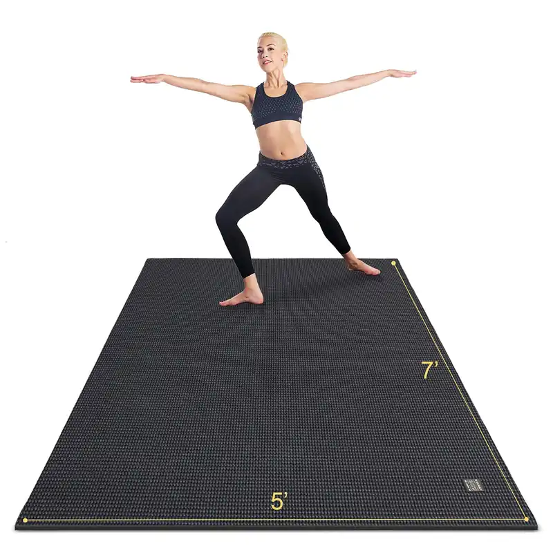 GXMMAT Large Yoga Mat 6‘x4‘/6‘x6‘/7‘x5‘(7mm/9mm), Extra Thick Workout Mats for Home Gym Flooring,Ultra Comfortable Non-Slip Quick Resilient Barefoot Wide Exercise Mat for Pilates,Stretching,Meditation