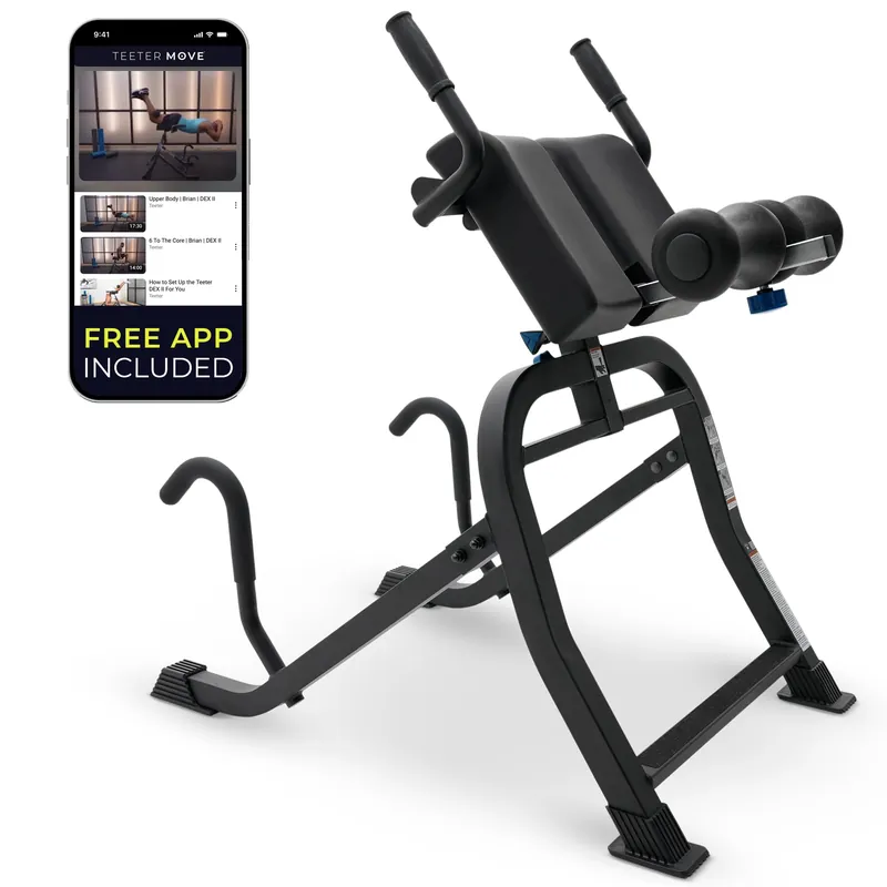 Teeter DEX Inversion & Core Training System-Multi-Functional Decompression Roman Chair Hyperextension for Ab, Back, & Core Strength; Commercial-Grade 350lb Rated Home Exercise (DEX II Commercial)