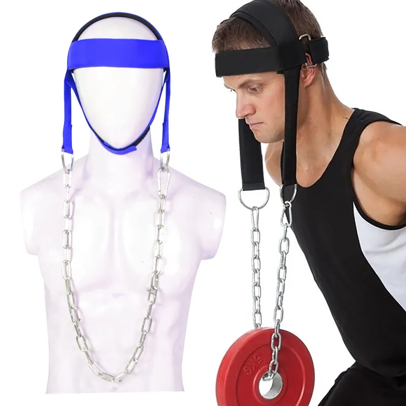 Neck Harness for Weight Training Head Harness for Neck Exerciser with Heavy Duty Steel Chain Increases Neck Core Strength and Supports Neck Trainer for Home and Gym