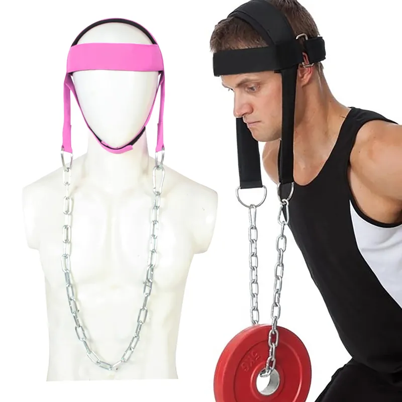 Neck Harness for Weight Training Head Harness for Neck Exerciser with Heavy Duty Steel Chain Increases Neck Core Strength and Supports Neck Trainer for Home and Gym