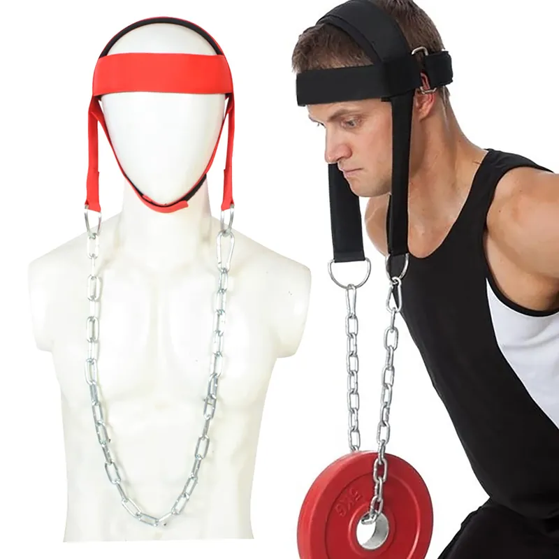 Neck Harness for Weight Training Head Harness for Neck Exerciser with Heavy Duty Steel Chain Increases Neck Core Strength and Supports Neck Trainer for Home and Gym
