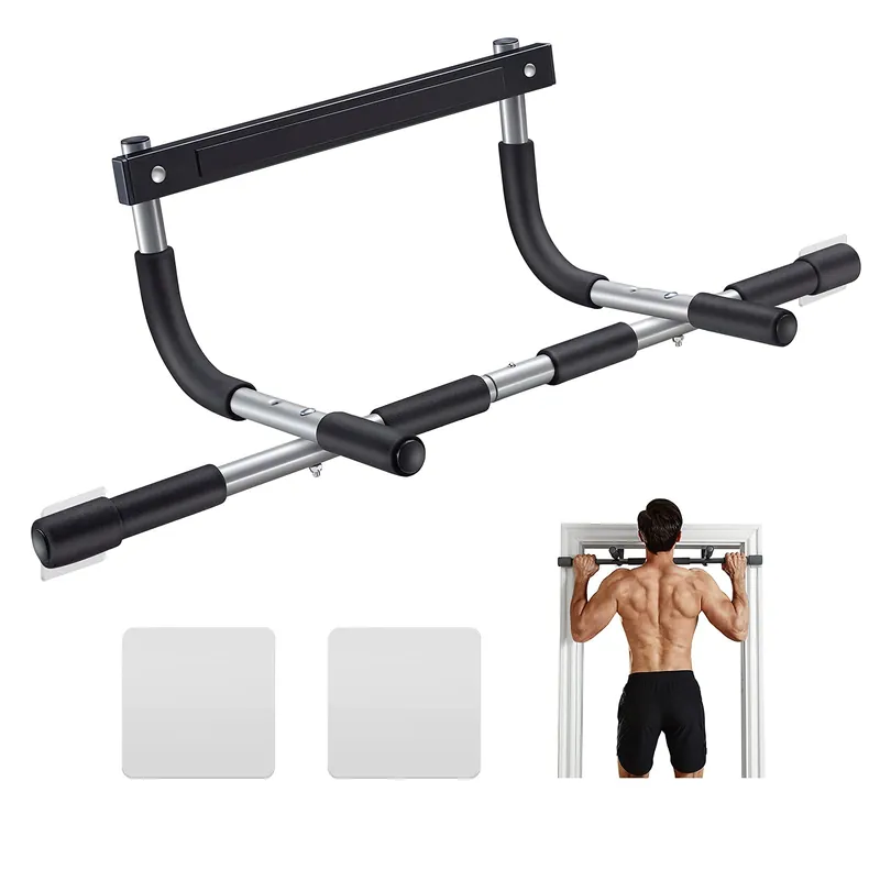 ALLY PEAKS Pull Up Bar Thickened Steel Pipe Super Heavy Duty Steel Frame Upper Workout Bar Multi-Grip Strength for Doorway Indoor Chin-Up Bar Fitness Trainer for Home Gym Portable (silver2)