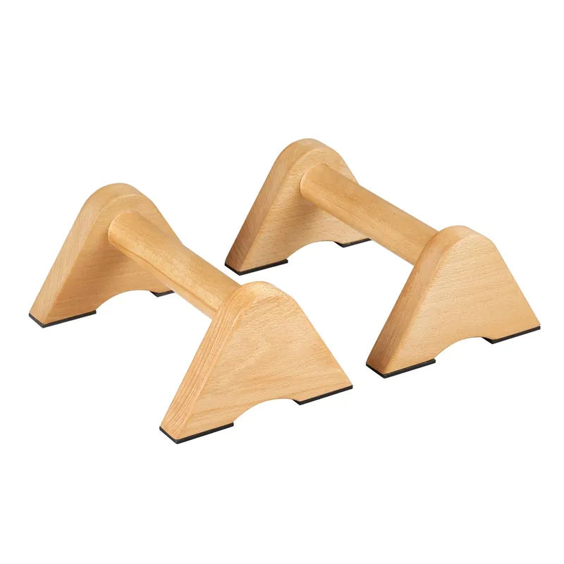 Purife Wooden Push Up Bar Non-Slip Handstands for Floor Workout, Parallettes Calisthenics Bars, Strength Training Pushup Block for Home Fitness, Gymnastics, Calistenia