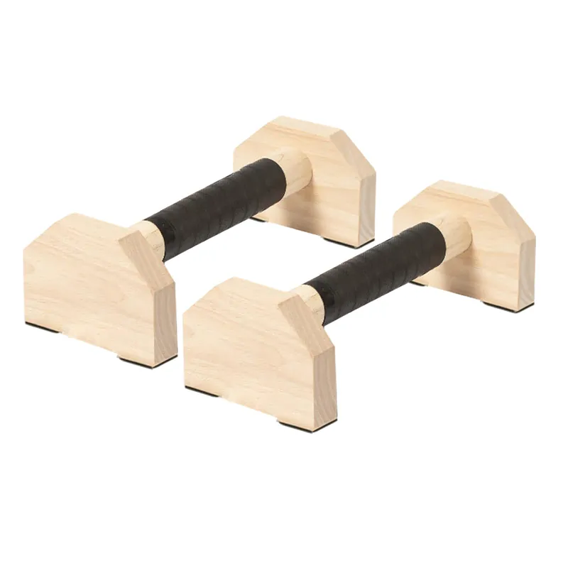 Trlakepreble Wooden Parallettes Push Up Bars, Anti-Slip Push-Up Handles, Mini Handle Pumps, Dip Station Dip Bar, Handstand Bars for Calisthenics and Fitness(log)