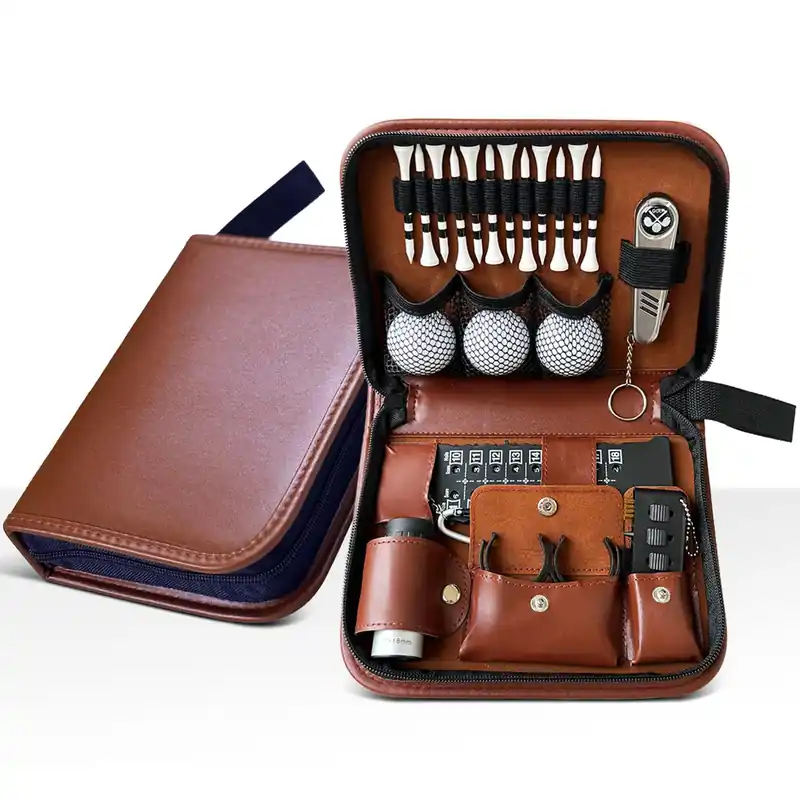 Golf Gift Set - Complete Golfing Accessories for Men & Women, Dad, with 3 Golf Balls, Bag Case, Rangefinder + More