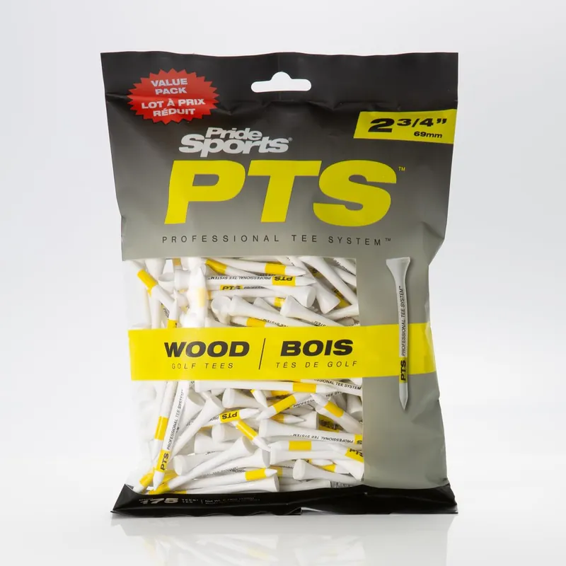 Pride Professional Tee System ProLength Tee, 2-3/4 Inch - 175 Count (Yellow on White)