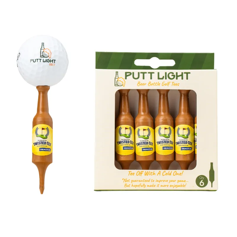 Unbreakable and Recyclable Plastic Tee 6 Pack - Golf Gift for Men - Bachelor Party (Twisted Tee)