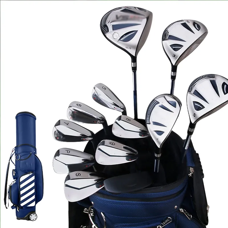 Men‘s Golf Complete Set, Complete Beginner Golf Club Set, Golf Standard Ball Bag, Golf Mens Right Hand, Carbon Shaft, Pack of 12 with Cart Bag