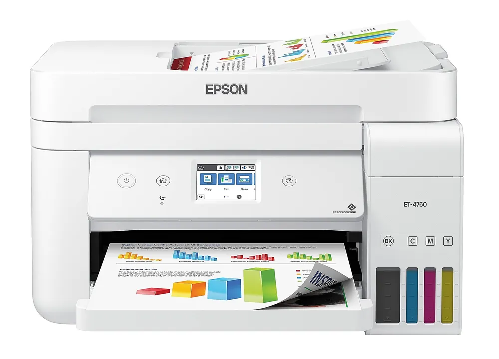 Epson EcoTank ET-4760 Wireless Color All-in-One Cartridge-Free Supertank Printer with Scanner, Copier, Fax, ADF and Ethernet