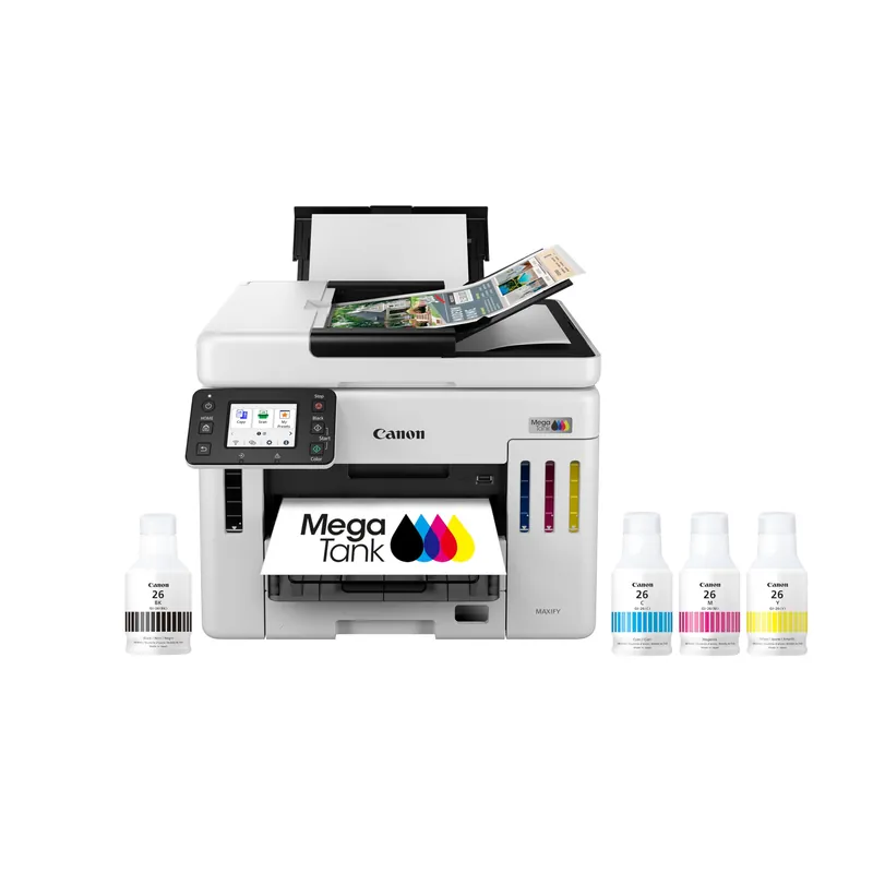 Canon Megatank GX7120 Wireless All-in-One Printer, Print, Copy, Scan and Fax with 2.7" LCD Touch Screen, White
