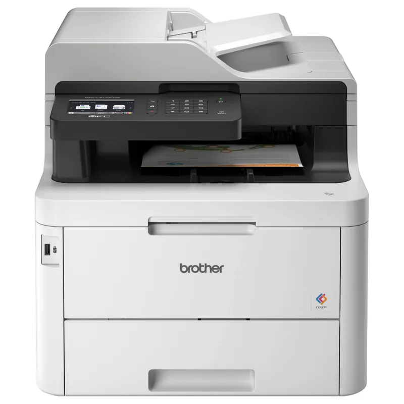 Brother Color MFC-L3770CDW Digital All-in-One Wireless Laser Printer, White - Print Copy Scan Fax - 3.7" Touch, 25 ppm