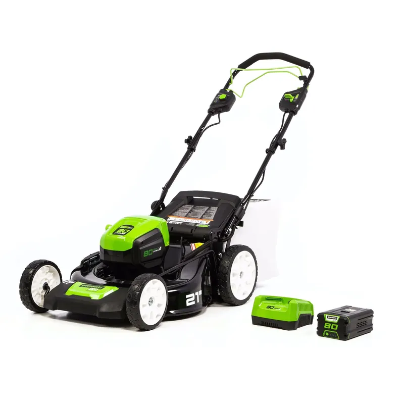 Greenworks 80V 21" Brushless Cordless (Self-Propelled) Lawn Mower (75+ Compatible Tools), 4.0Ah Battery and 60 Minute Rapid Charger Included