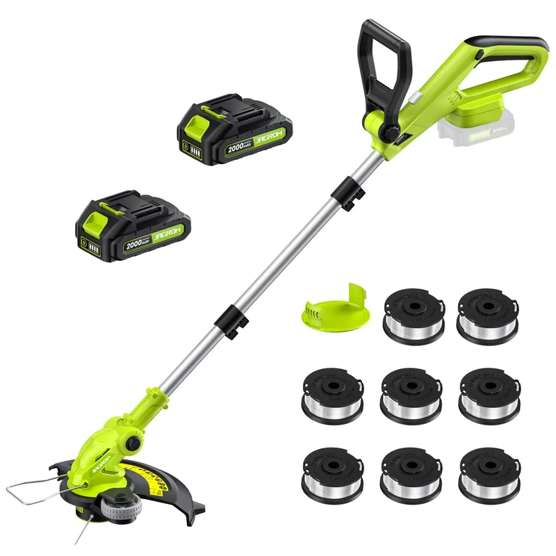 Electric String Trimmer Cordless with 2x2.0Ah Battery, 20V Weed Wacker Weed Eater with Charger, 12-inch Lawn Mover & Edger Lawn Tool