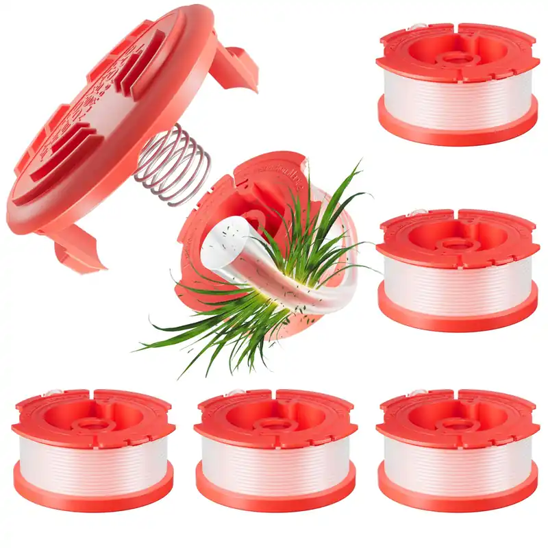 CMZST0653 String Trimmer Spool Compatible with Craftsman Weed Eater CMCST900, CMESTA900, CMESTE920, CMCST98020, 0.065’’ Replacement Spool, CMZST120SC Trimmer Cap and Spring (6 Spools+1 Cap)