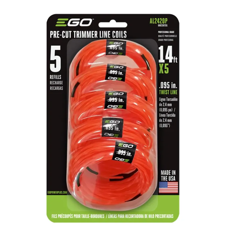 EGO Power+ AL2420P Pre-Cut 0.095-Inch Twisted Line (5-Pack) for EGO 56-Volt 15-Inch Trimmer & Multi-Head