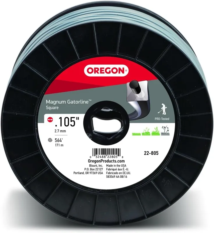 Oregon Magnum Gatorline 105 Trimmer Line Heavy Duty, Professional Square Weed Wacker String