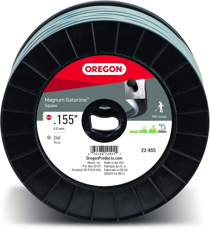 Oregon 22-855 Heavy-Duty Professional Magnum Gatorline Square String Trimmer Linel, Gray, 246 ft