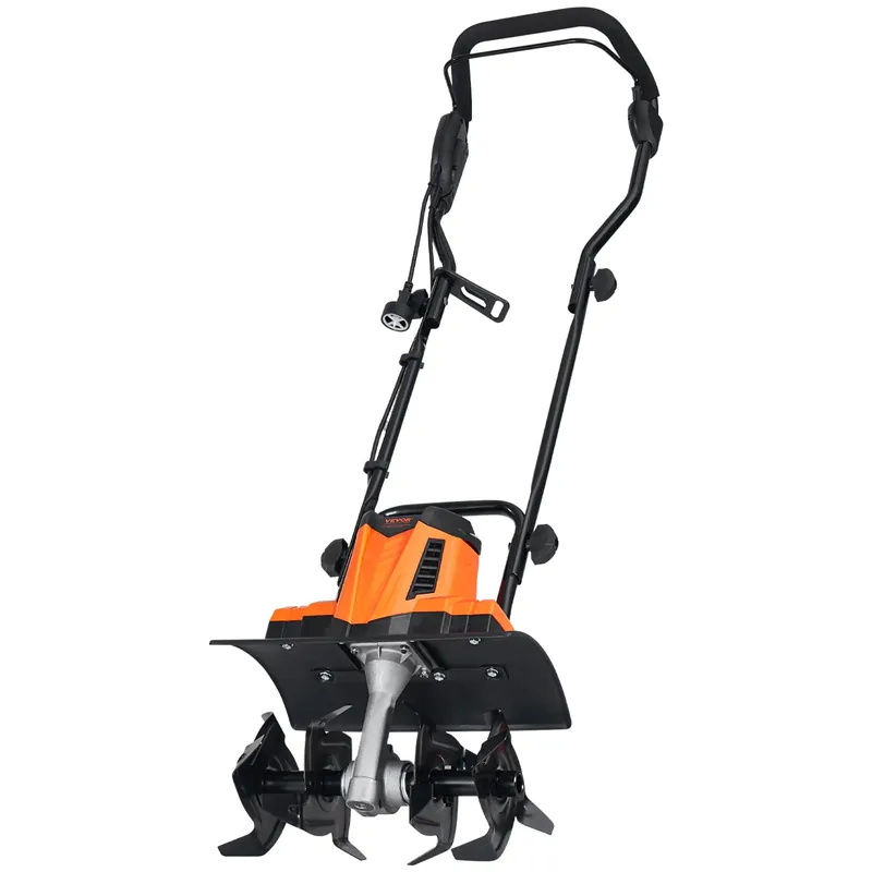 VEVOR 10 Amp Electric Tiller, 14" Tilling Width 3.94" Tilling Depth Corded Electric Tiller/Cultivator, Steel Mn Tines