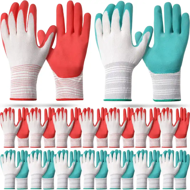 20 Pairs Garden Gloves for Women Ladies‘ Gardening Gloves Bulk Breathable Rubber Coated Protective Work Tools Universal One Size